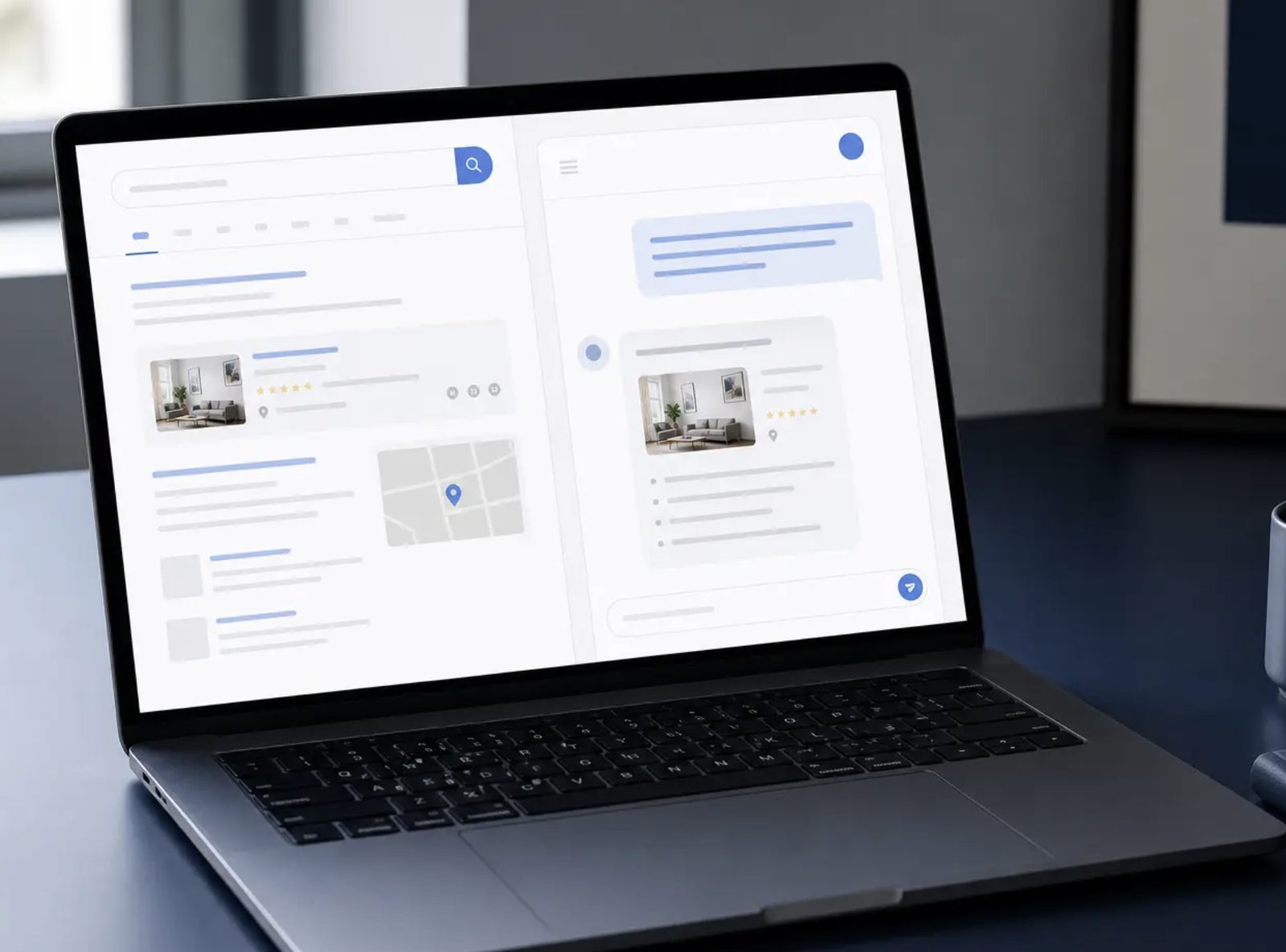 Un portátil mostrando una conversación con un asistente de inteligencia artificial